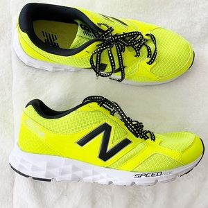 New Balance bright yellow and black speed ride 490 V3 lace up sneakers